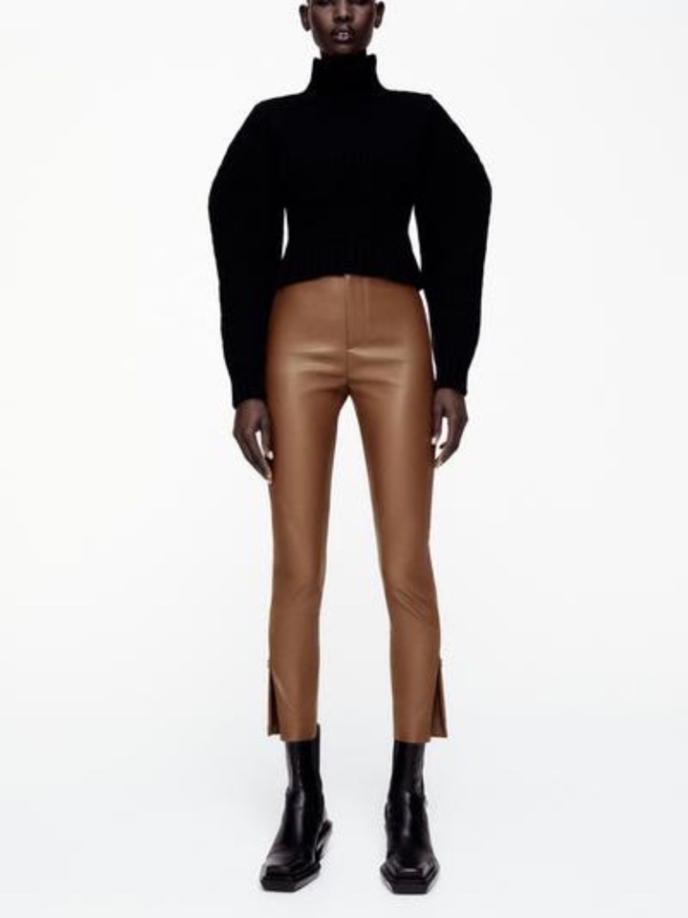 NWT ZARA FAUX LEATHER LEGGINGS